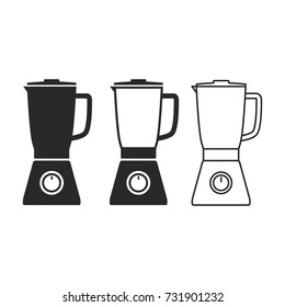 Blender Icon Vector Set. Silhouette And Outline Vector Design