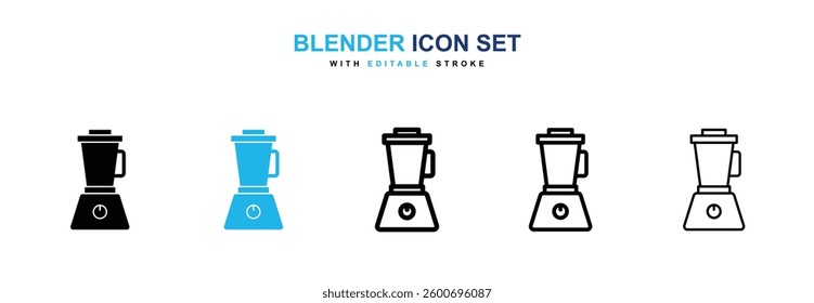 Blender icons graphics set in black and blue colors