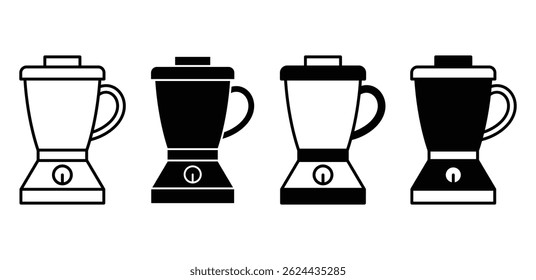 Blender Icons Set Black and White Color Vector Design Illustration