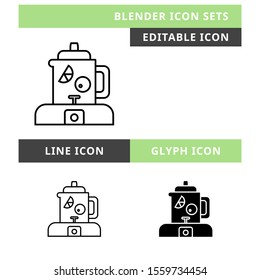 Blender icons set vector design, modern editable line and  glyph icon, black colour and isolated for icon presentation, website and banner
