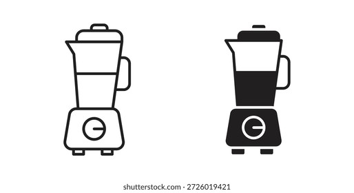 Símbolo de Vector de iconos de licuadora con trazo editable y versiones planas
