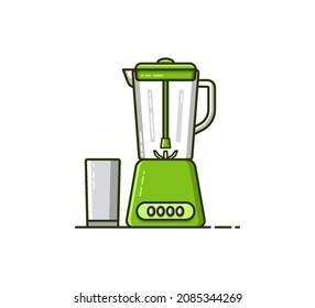 Blender ilustration in flat design character. Cartoon style