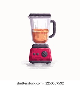 Blender Juice Mixer Machine Vector Illustration, Kitchen equipment, juice blender, fruit mixer machine, flat design
