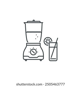 Blender, juice, orange, sport, training, gym, fitness icon, vector illustration