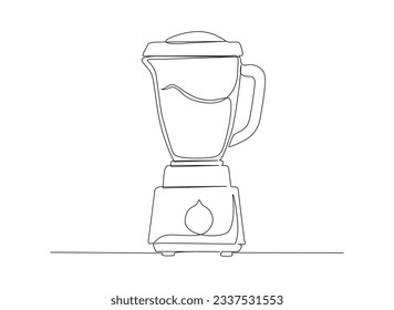 Blender or juicer one line vector. Continuous one line drawing of Blender. Editable stroke.