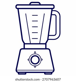 Vector del arte de la línea de la licuadora en el fondo blanco.