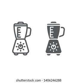 Blender line and glyph icon, appliance and kitchen, mixer sign, vector graphics, a linear pattern on a white background, eps 10.
