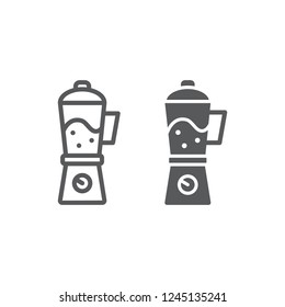 Blender line and glyph icon, home and household, appliance sign, vector graphics, a linear pattern on a white background, eps 10.