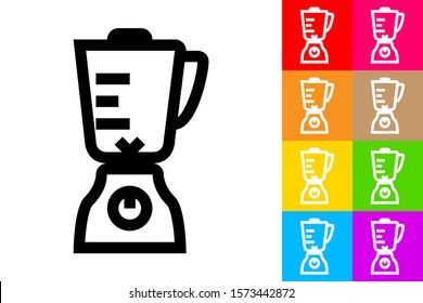 Blender. Line Icon With Different Color Background.
