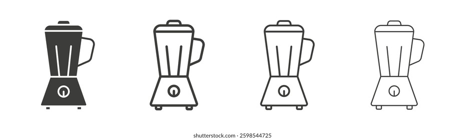 Blender line icon vector illustration set.