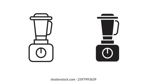 Blender line icon vector set.