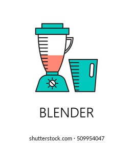 Blender line icon. Vector symbol on the topic of home electronic devices. Color minimalist element for design of website, company's visit card, logo an etc. Blender vector icon eps 10.