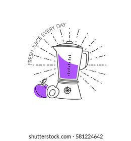 Blender line icon. Vector symbol on the topic of home electronic devices. Color minimalist element for design of website, company's visit card, logo an etc.