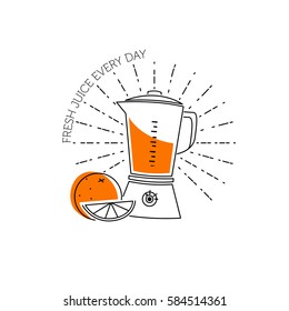 Blender line icon. Vector symbol on the topic of home electronic devices. Color minimalist element for design of website, company's visit card, logo an etc.