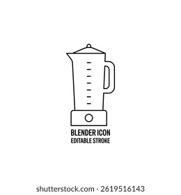 Blender Line Style Vector Icon Black with White Background Flat Design Illustration