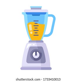 blender makes a vitamin smoothie. flat vector illustration.