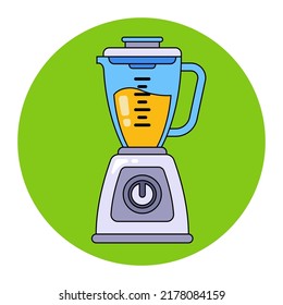 blender makes a vitamin smoothie. flat vector illustration.