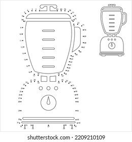 Icono De Mezclador De Blender Punto A Punto, Ilustración De Arte Vector De Dispositivo Eléctrico De Cocina Hogar