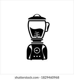 Blender Mixer Icon, Kitchen Home Electric Appliance Vector Art Illustration