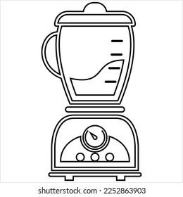 Blender Mixer Icon, Kitchen Home Electric Appliance Vector Art Illustration