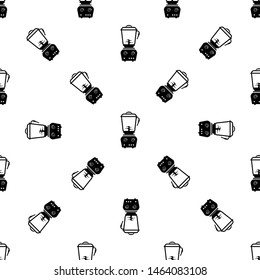 Blender Mixer Icon Seamless Pattern, Kitchen Home Electric Appliance Vector Art Illustration