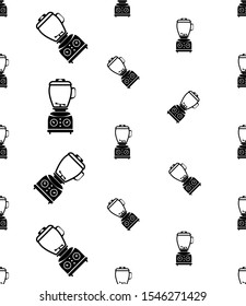 Blender Mixer Icon Seamless Pattern, Kitchen Home Electric Appliance Vector Art Illustration