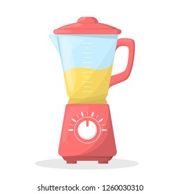 Blender or mixer kitchen tool for cooking. Equipment for smoothie making. Electric machine. Isolated flat vector illustration