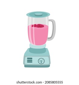Blender or mixer kitchen tool for cooking. Equipment for smoothie making. Electric machine. Isolated flat vector illustration