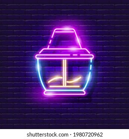 Blender neon sign. Glowing blender icon. Vector illustration for design. Cooking concept. Food preparation equipment.