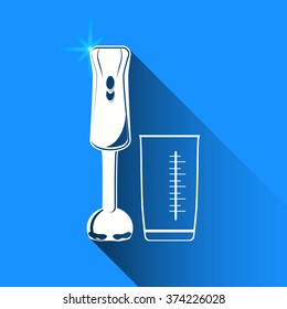 blender on blue background