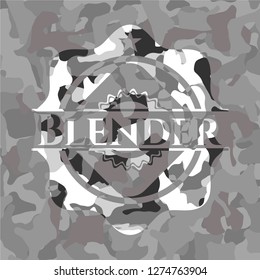 Blender on grey camouflaged texture