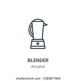 Blender outline vector icon. Thin line black blender icon, flat vector simple element illustration from editable alcohol concept isolated on white background