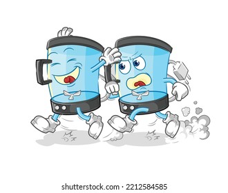 the blender play chase cartoon. cartoon mascot vector