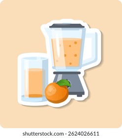 Blender is preparing a delicious and healthy orange juice