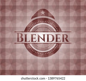 Blender red badge with geometric pattern. Seamless.