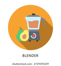 Ícone De Cor Plana Arredondado Do Liquidificador, Mini Ilustração Relacionam-Se À Comida, Gastronomia. Use Para O Desenvolvimento Moderno De Conceitos, Ui, Ux Web E Aplicativos.