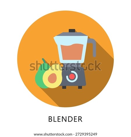 Blender Rounded Flat Color Icon, Mini Illustration Relate To Food, Gastronomy. Use For Modern Concept, Ui, Ux Web And App Development.