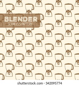 Blender seamless pattern. Vintage style, hand drawn pen and ink. Vector seamless pattern. Retro design element for electronics store packaging