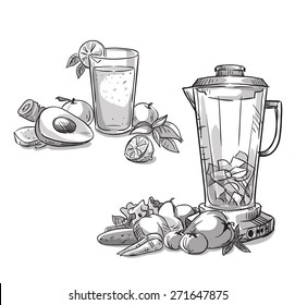 Blender. Smoothie. Healthy diet. 