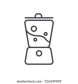 blender, smoothie vector line icon, sign, illustration on background, editable strokes