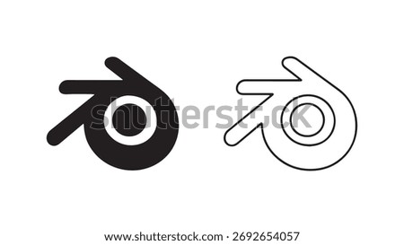 Blender software icon with transparent background