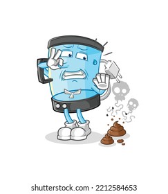 the blender with stinky waste illustration. character vector