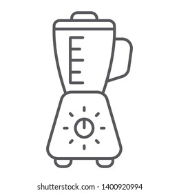 Blender thin line icon, appliance and kitchen, mixer sign, vector graphics, a linear pattern on a white background, eps 10.