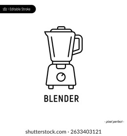 Blender thin line icon, editable stroke, pixel perfect, compatible for app or web, isolated on a white background