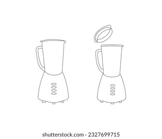 Blender thin line icon. Kitchen household appliances editable stroke outline vector symbol.  Blender thin line icon kitchen and cooking mixer. Simple flat vector illustration on a white background.