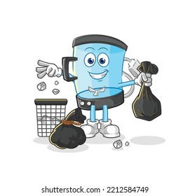 the blender Throw garbage mascot. cartoon vector