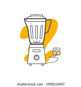 Icono vectorial de atenuación sobre fondo amarillo. Vector de electrodomésticos en línea negra.