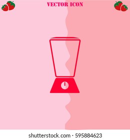 Blender vector  icon. Strawberry Background.