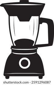 Blender Vector Illustration, Black and White Kitchen Appliance Isolated on White Background