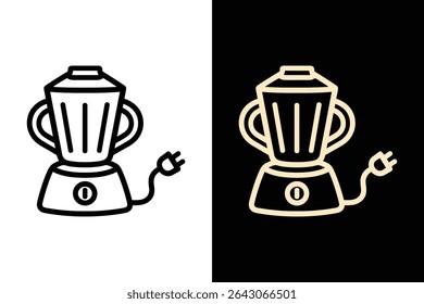 Ilustração de arte de linha de vetor do liquidificador para o aparelho de cozinha e preparação de smoothie